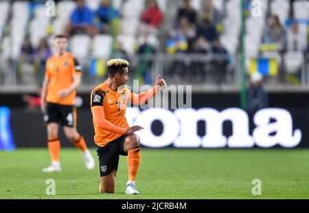 Lodz, Pologne. 14th juin 2022. Callum Robinson lors du match du Groupe 1 de la Ligue des Nations de l'UEFA entre l'Ukraine et la République d'Irlande au stade LKS de 14 juin 2022 à Lodz, en Pologne. (Photo de PressFocus/SIPA)France OUT, Pologne OUT Credit: SIPA USA/Alay Live News Banque D'Images