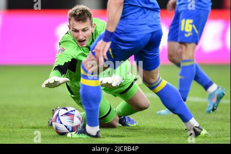 Lodz, Pologne. 14th juin 2022. Dmytro Riznyk lors du match du Groupe 1 de la Ligue des Nations de l'UEFA entre l'Ukraine et la République d'Irlande au stade LKS sur 14 juin 2022 à Lodz, en Pologne. (Photo de PressFocus/SIPA)France OUT, Pologne OUT Credit: SIPA USA/Alay Live News Banque D'Images