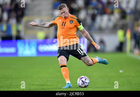 Lodz, Pologne. 14th juin 2022. James McClean lors du match du groupe 1 de la Ligue des Nations de l'UEFA entre l'Ukraine et la République d'Irlande au stade LKS sur 14 juin 2022 à Lodz, en Pologne. (Photo de PressFocus/SIPA)France OUT, Pologne OUT Credit: SIPA USA/Alay Live News Banque D'Images