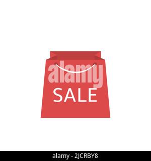 Icône de vecteur de sac de solde rouge. Vente importante, shopping, réduction dans les magasins concept Illustration de Vecteur