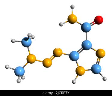 3D image de la formule squelettique dacarbazine - structure chimique moléculaire de l'imidazole carboxymide isolé sur fond blanc Banque D'Images