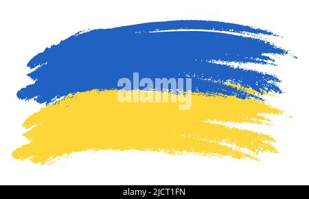 Pinceau peint drapeau ukrainien. Illustration vectorielle isolée sur fond blanc Illustration de Vecteur