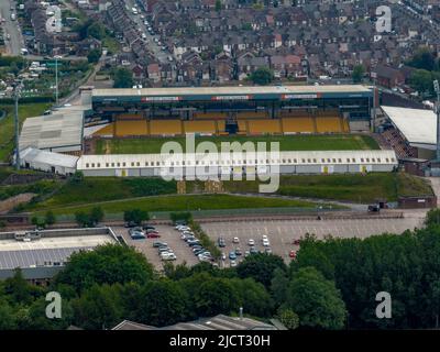 Vue aérienne longue distance du parc Vale, Port Vale football Club Burslem Stoke-on-Trent Banque D'Images