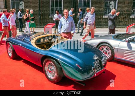 1950 Ferrari 166mm Barchetta au Concours sur le salon automobile Savile Row à Londres Banque D'Images