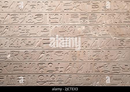 Hiéroglyphes égyptiens sur le mur. Photo de haute qualité Banque D'Images