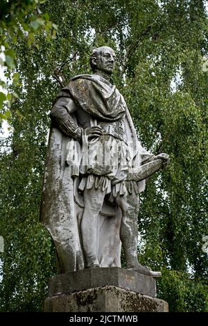Statue de William, premier comte de Lonsdale, lieutenant de Cumberland et de Westmorland de 1802 à 1844, à Carlisle, Cumbria, Angleterre, Royaume-Uni. Banque D'Images