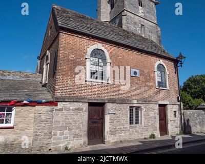 Hôtel de ville de Corfe Castle (le plus petit hôtel de ville d'Angleterre) , Wareham à Corfe Castle, Dorset, Royaume-Uni. Banque D'Images