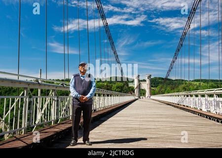 Portrait de Zahid Maleque, ministre de la Santé du Bangladesh aux ponts de la Caille (pont Charles-Albert), Allonzier-la-Caille, France Banque D'Images