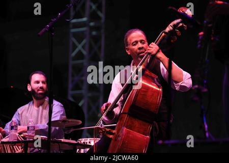 16 juin 2022, Wilmington, Delaware, États-Unis d'Amérique: 5 fois vainqueur du Grammy STANLEY CLARKE se produit le premier jour du festival annuel de jazz Clifford Brown 35th mercredi 15 juin 2022; à Rodney Square à Wilmington, DE (Credit image: © Saquan Stimpson/ZUMA Press Wire) Banque D'Images