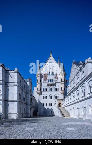 Cour intérieure du château de Neuschwanstein, Bavière, Allemagne Banque D'Images