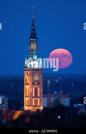 Lune de fraises en Pologne. 14 juin 2022 © Wojciech Strozyk / photo d'Alay Banque D'Images