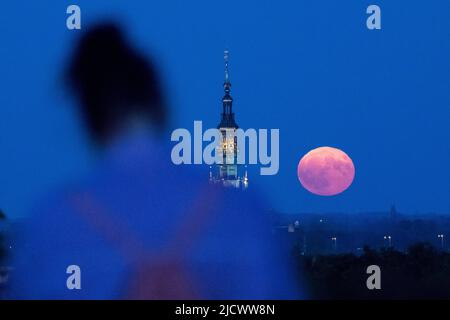 Lune de fraises en Pologne. 14 juin 2022 © Wojciech Strozyk / photo d'Alay Banque D'Images