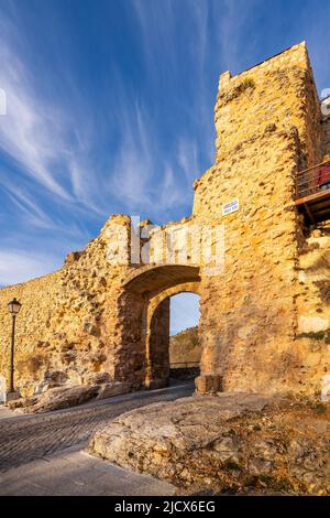 Les ruines du château, Cuenca, Castille-la Manche, Espagne, Europe Banque D'Images