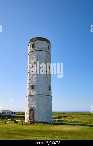 Old Flamborough Lighthouse (la tour de craie), Flamborough Head, Yorkshire, Angleterre, Royaume-Uni, Europe Banque D'Images