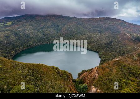 Lac Guatavita, Andes colombiennes, Colombie, Amérique du Sud Banque D'Images