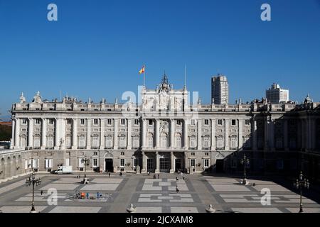 Façade du Palacio Real (Palais Royal), Madrid, Espagne, Europe Banque D'Images