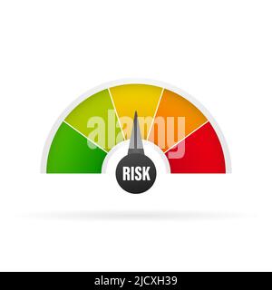 Indicateur de vitesse à risque moyen. Présentation du concept de contrôle des risques Illustration de Vecteur