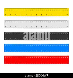 30cm mesure mètre ruban mesure métrique scolaire. Règle métrique. Illustration de Vecteur