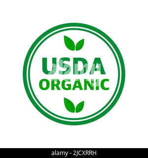 Panneau de bouclier organique USDA, symbole pas d'icône de vecteur gmo Illustration de Vecteur