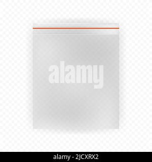 Sacs en plastique réalistes sur fond blanc. Illustration de Vecteur