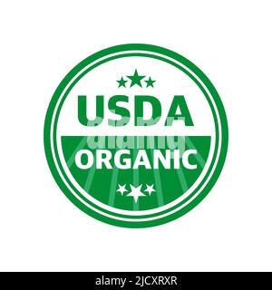 Panneau de bouclier organique USDA, symbole pas d'icône de vecteur gmo Illustration de Vecteur