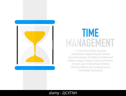Concept de gestion du temps. Contrôle du temps, planification. Illustration de Vecteur