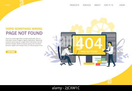404 modèle de conception de page d'arrivée de site web vectoriel de page d'erreur Illustration de Vecteur