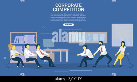 Modèle de conception de bannière Web vecteur de concurrence d'entreprise Illustration de Vecteur