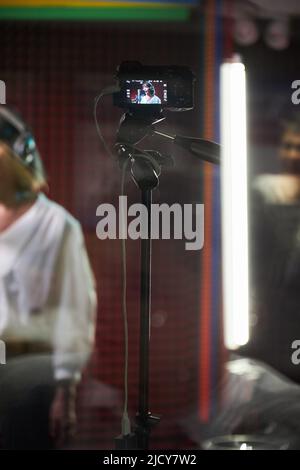 Photographie au studio d'enregistrement pendant le processus Banque D'Images