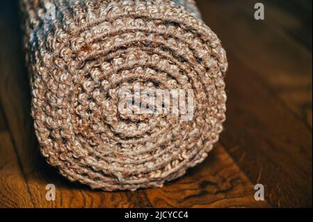 Tapis en jute, moquette en fibres naturelles Banque D'Images