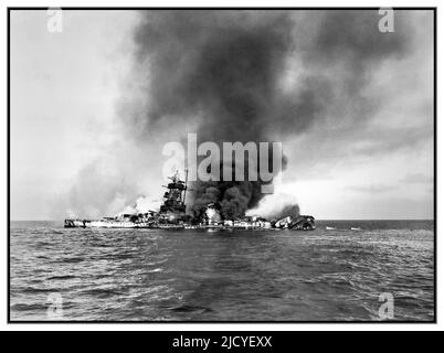 GRAF SPEE A SABORDÉ le cuirassé allemand nazi amiral Graf Spee après avoir été piégé et ensuite sabordé au large de Montevideo, Uruguay, décembre 17th 1939. WW2 deuxième Guerre mondiale capitaine Langsdorff DE GRAF SPEE Banque D'Images