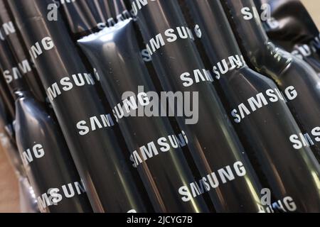 Cartouche de toner Samsung dans une boîte. Banque D'Images