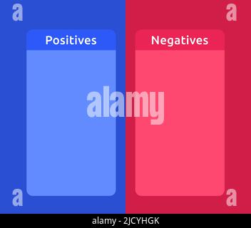 comparaison positive et négative, vecteur Illustration de Vecteur