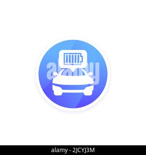 icône de batterie de chargement de voiture, vector Illustration de Vecteur
