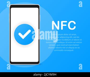 Paiement mobile. Icône plate du concept de smartphone NFC Illustration de Vecteur