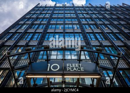 10 Fleet place Building dans la ville de Londres, Architects Skidmore, Owings & Merrill SOM, terminé en 1993. Banque D'Images