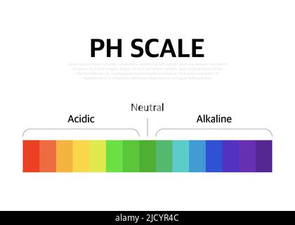 Diagramme de la carte de couleur de ph de l'indicateur universel de l'échelle de pH. Illustration vectorielle avec échelle de ph. Illustration de Vecteur