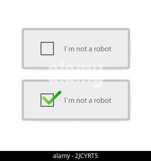 CAPTCHA je ne suis pas un code d'ordinateur de vecteur de robot. Illustration de Vecteur