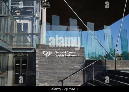 Le Senedd ou Parlement gallois Cardiff South Wales Banque D'Images