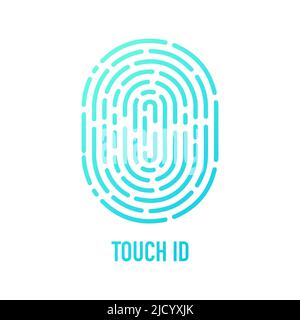 Touch ID - illustration vectorielle. Empreinte digitale isolée sur fond blanc. Illustration de Vecteur