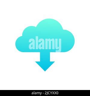 Icône de téléchargement. Symbole de charge. Illustration vectorielle de style plat. Illustration de Vecteur