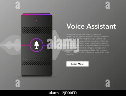 Assistant vocal, un design parfait pour toutes les applications. Objet technologique. Arrière-plan abstrait. Illustration vectorielle. Illustration de Vecteur