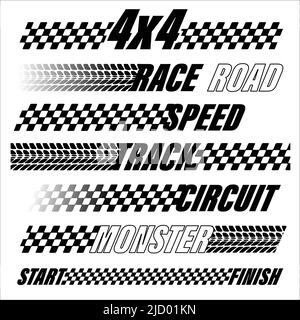 Drapeaux sport lignes silhouettes lignes de texte Illustration de Vecteur