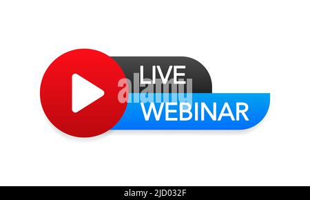 Bouton, icône du webinaire en direct. Conception vectorielle Illustration de Vecteur