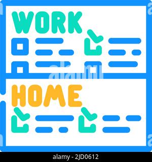 liste des tâches avec une séparation claire des tâches professionnelles et de la vie quotidienne illustration du vecteur de couleur de l'icône Illustration de Vecteur