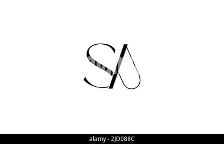 Sa, COMME lettres abstraites logo monogramme Illustration de Vecteur