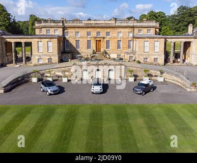 Images de drones aériens de Bramham Park, Yorkshire, domicile de la famille Lane Fox et lieu des épreuves hippiques internationales de Bramham et du festival de Leeds, juin 2022. Banque D'Images