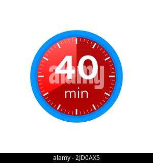 L'icône de vecteur chronomètre de 40 minutes. Icône de chronomètre de style plat sur fond blanc. Illustration du stock vectoriel. Illustration de Vecteur