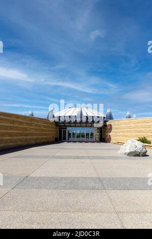 Entrée au parc historique de Blackfoot Crossing. Nation Siksika Alberta Canada Banque D'Images