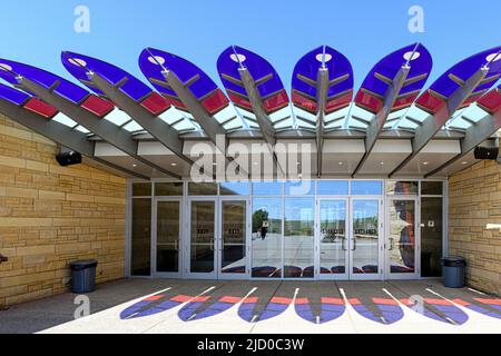 Entrée au parc historique de Blackfoot Crossing. Nation Siksika Alberta Canada Banque D'Images